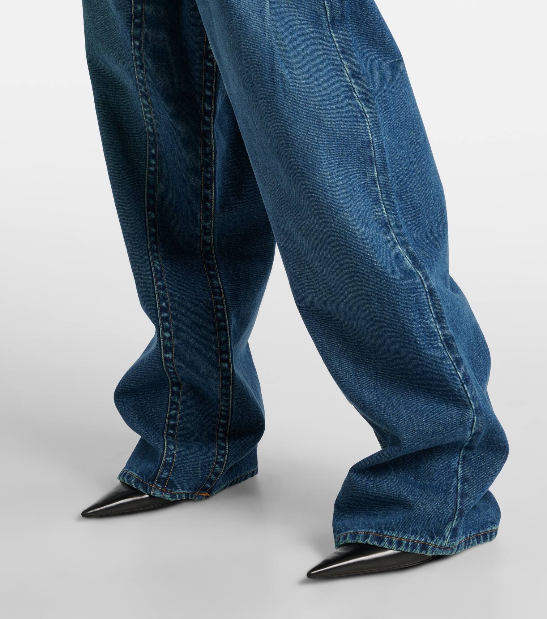 Logo low-rise wide-leg jeans - 5