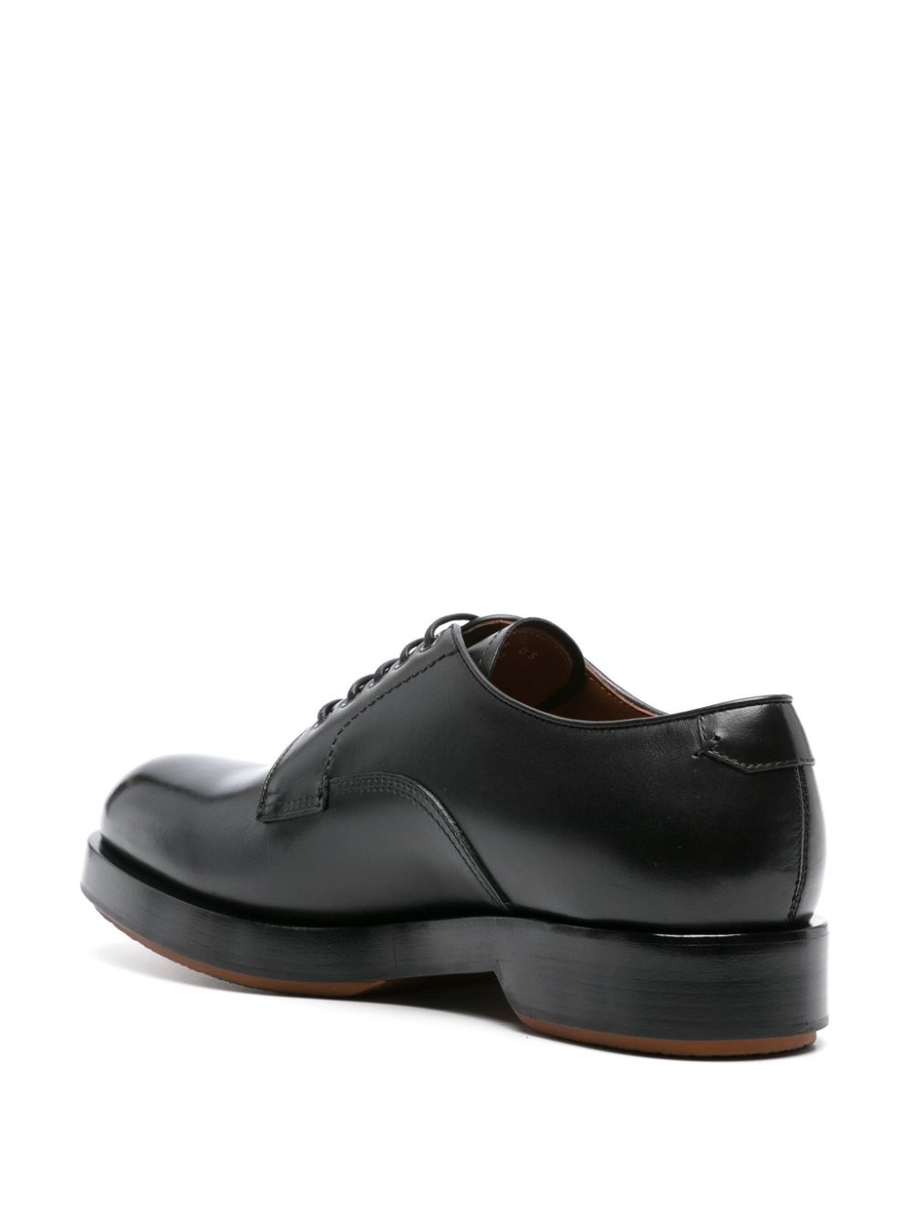 lace-up patent leather derby shoes - 3