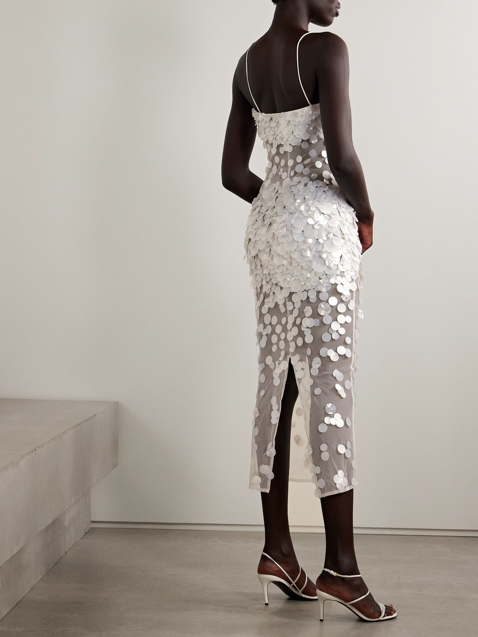 Mischa embellished tulle midi dress White - 3