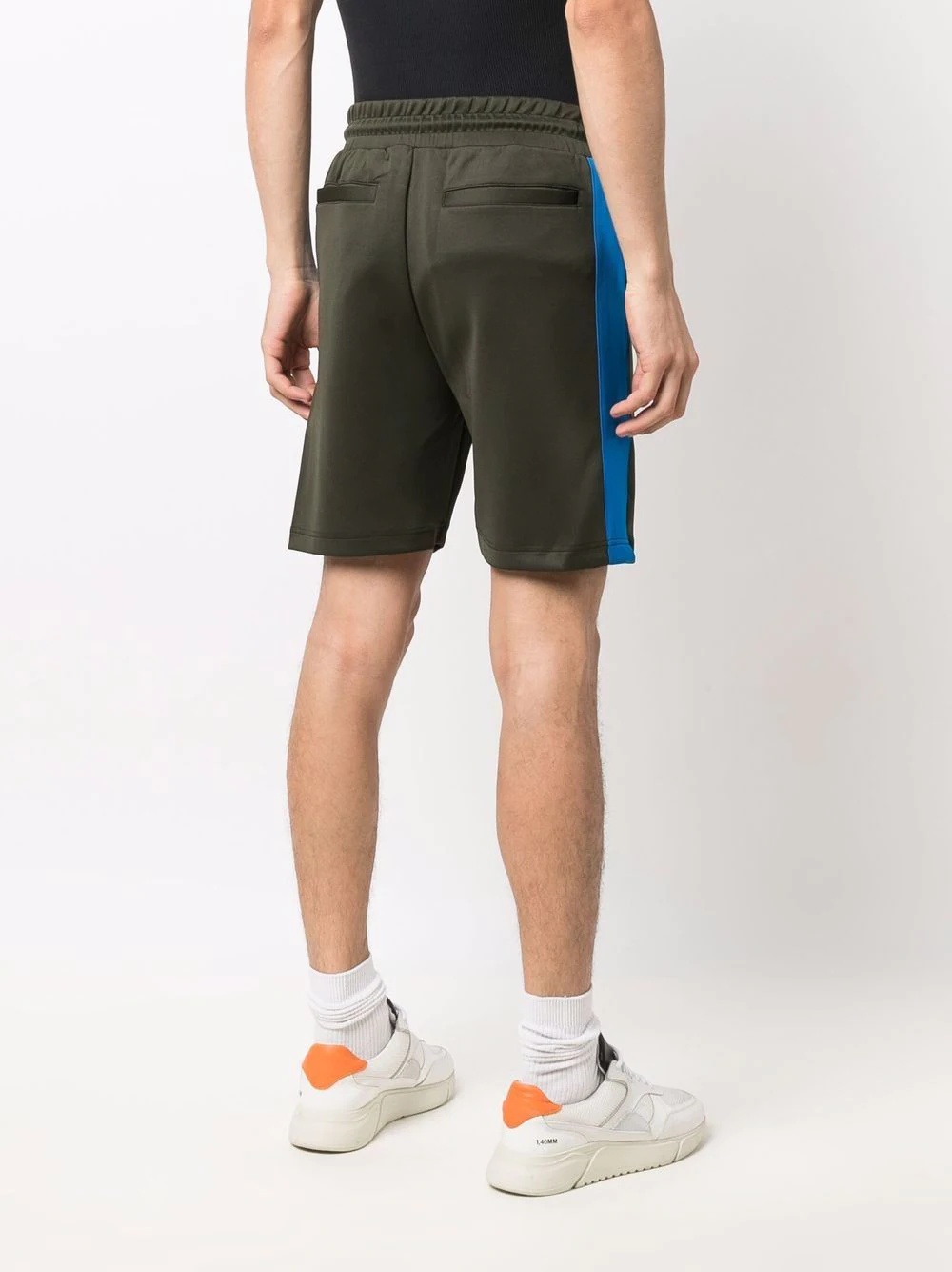 logo-print panelled track shorts - 4