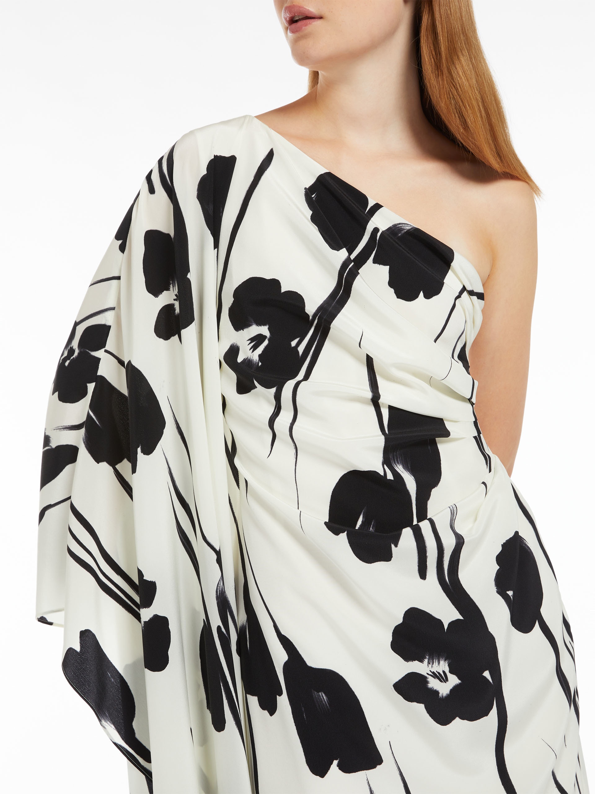 Max Mara JONNY Printed silk one-shoulder dress | REVERSIBLE