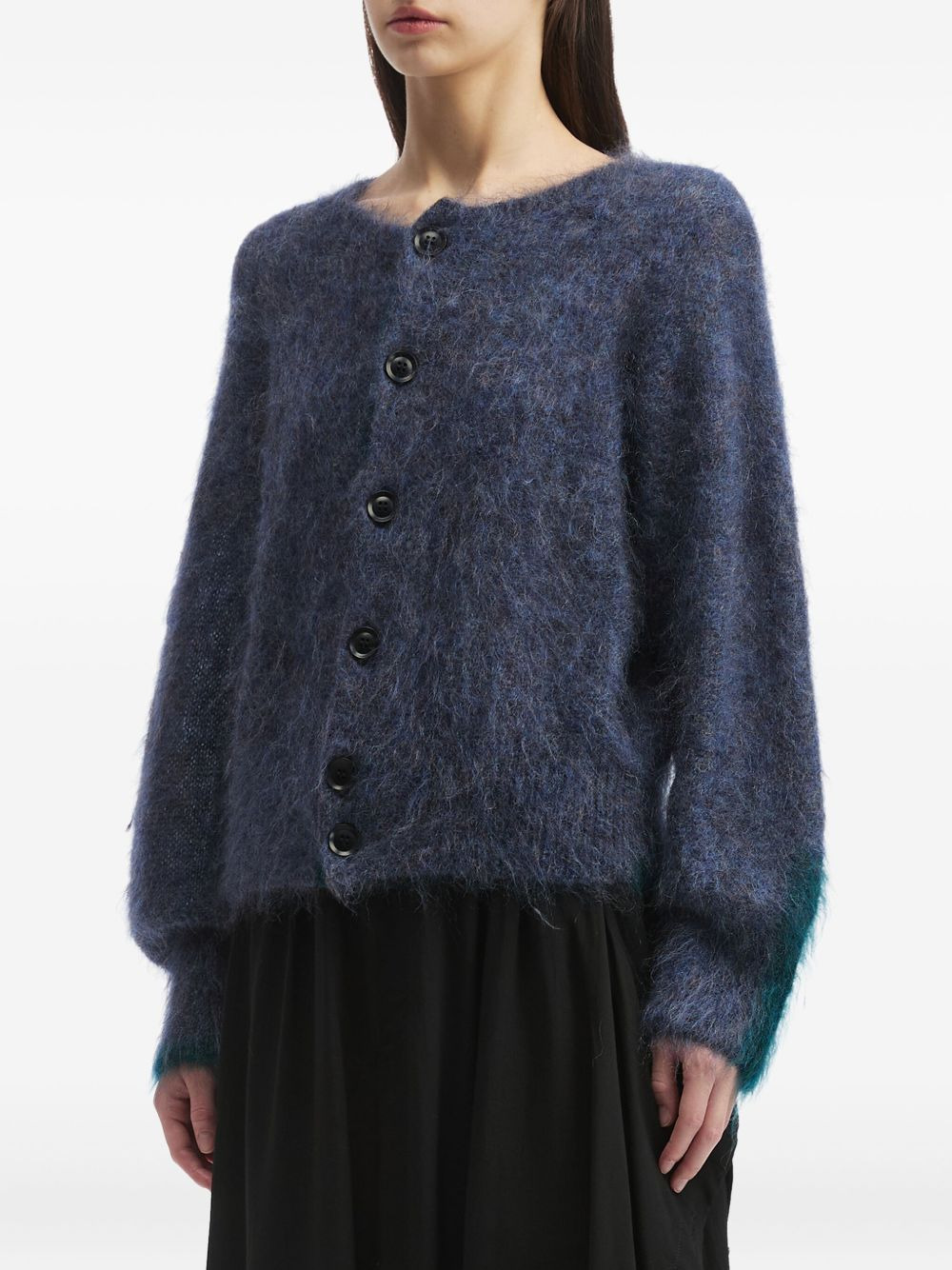 button-front mohair cardigan - 3