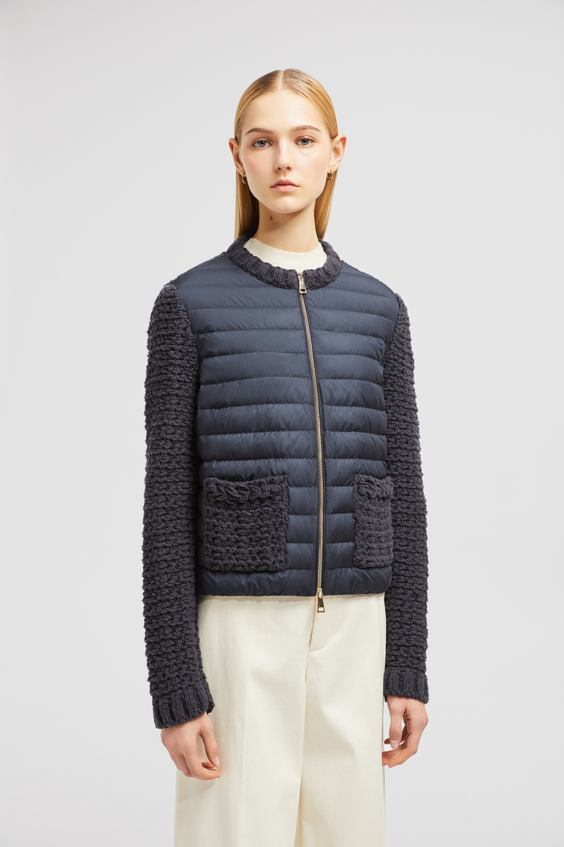 Padded Cotton Zip-Up Cardigan - 3