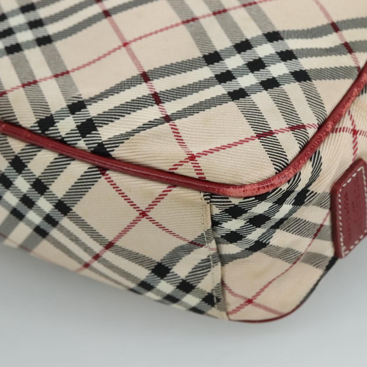 Burberry Nova Check Blue Label Shoulder Bag Nylon Beige Silver - 12