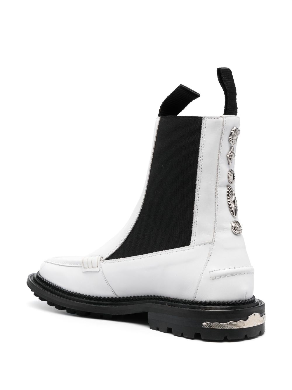 charm-detail ankle leather boots - 3