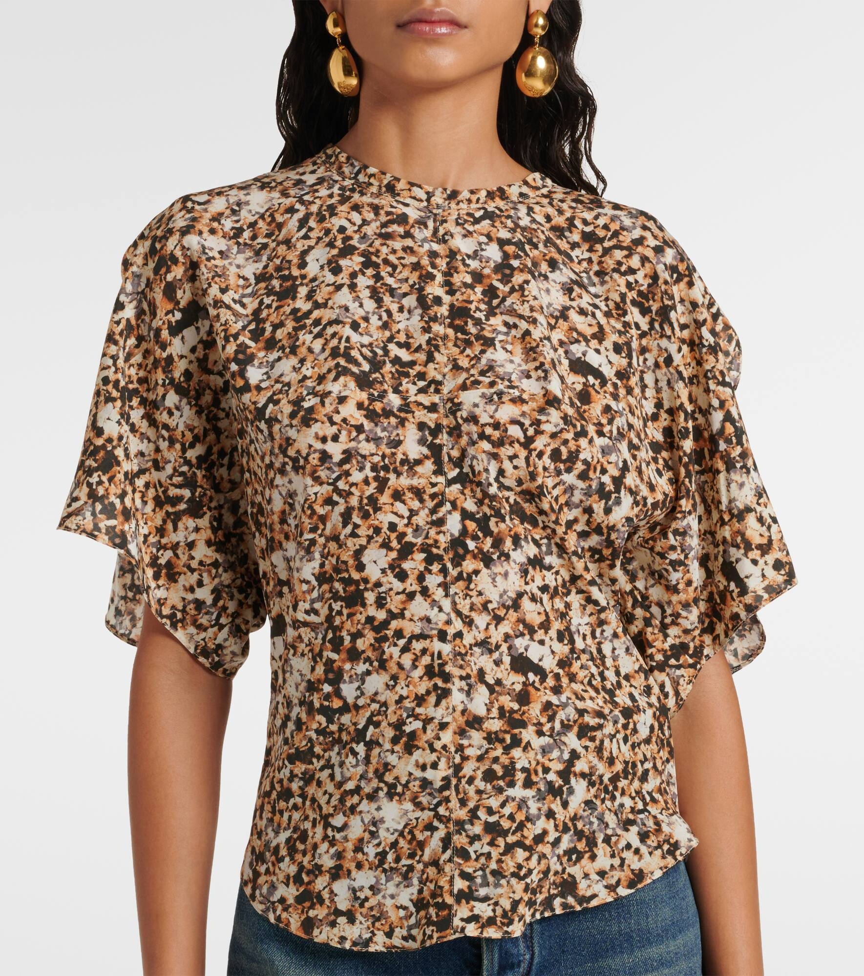 Karlita printed silk-blend blouse - 6
