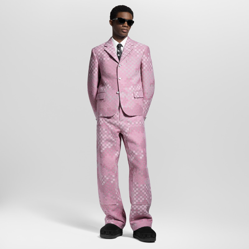 Louis Vuitton Made To Order Cropped Damoflage Tweed Jacket outlook