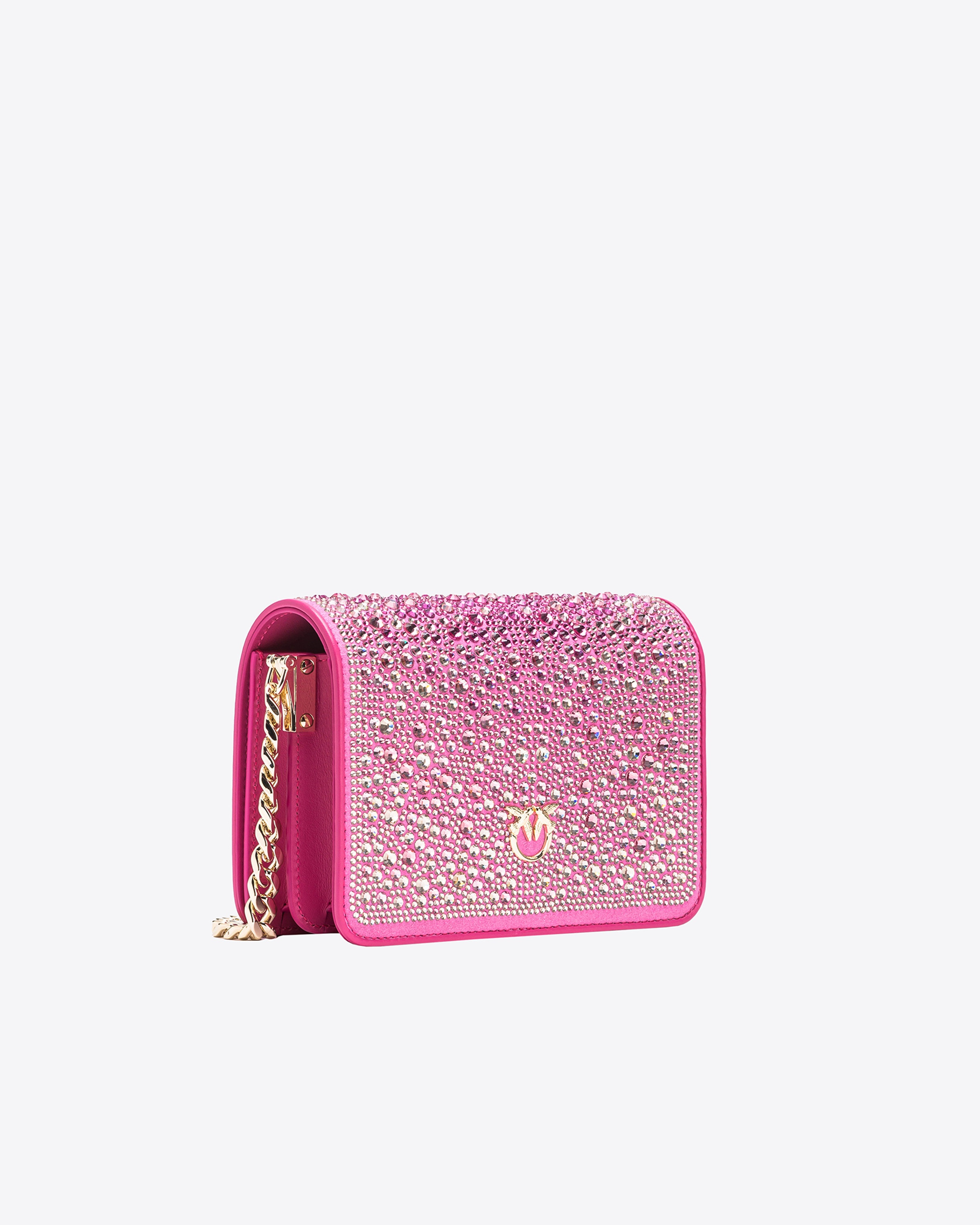PINKO GALLERIA FULL-RHINESTONE MINI LOVE BAG CLICK - 2