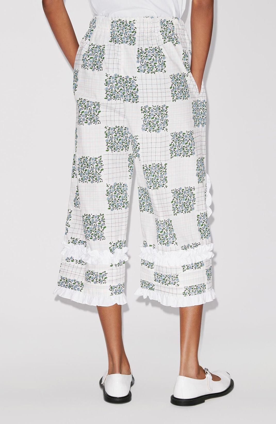 'Patchwork' cropped ruffle trousers - 5