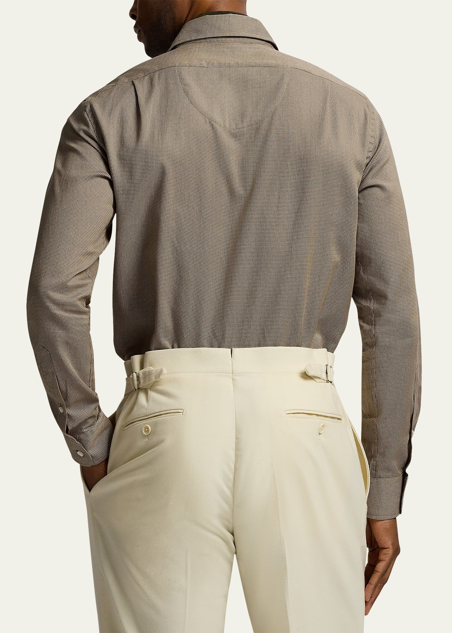 Men's Cotton Classic Fit Micro-Square Sport Shirt - 3