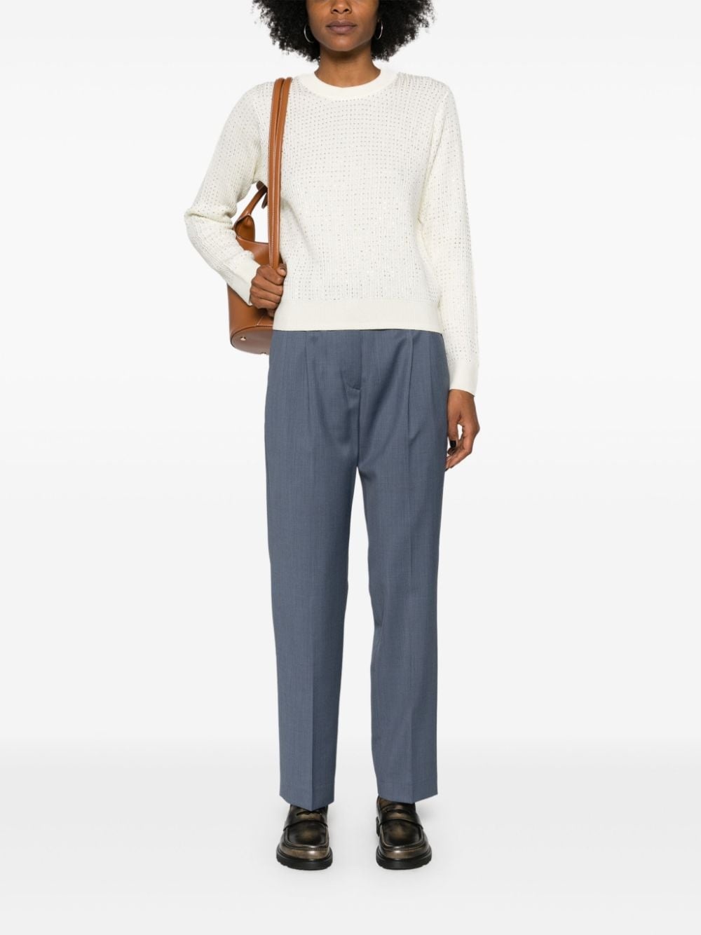 crystal embellished virgin wool jumper - 2