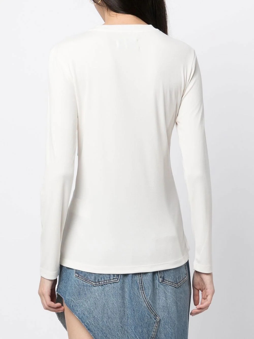 crew-neck fitted jumper - 4