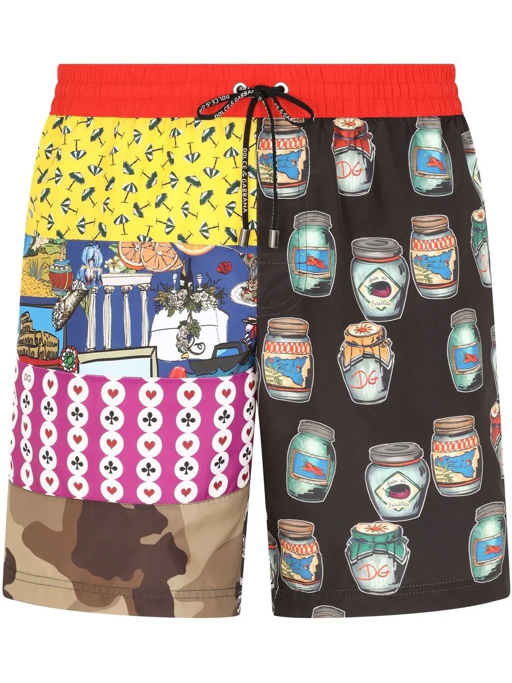 graphic-print mid-length swim shorts - 1