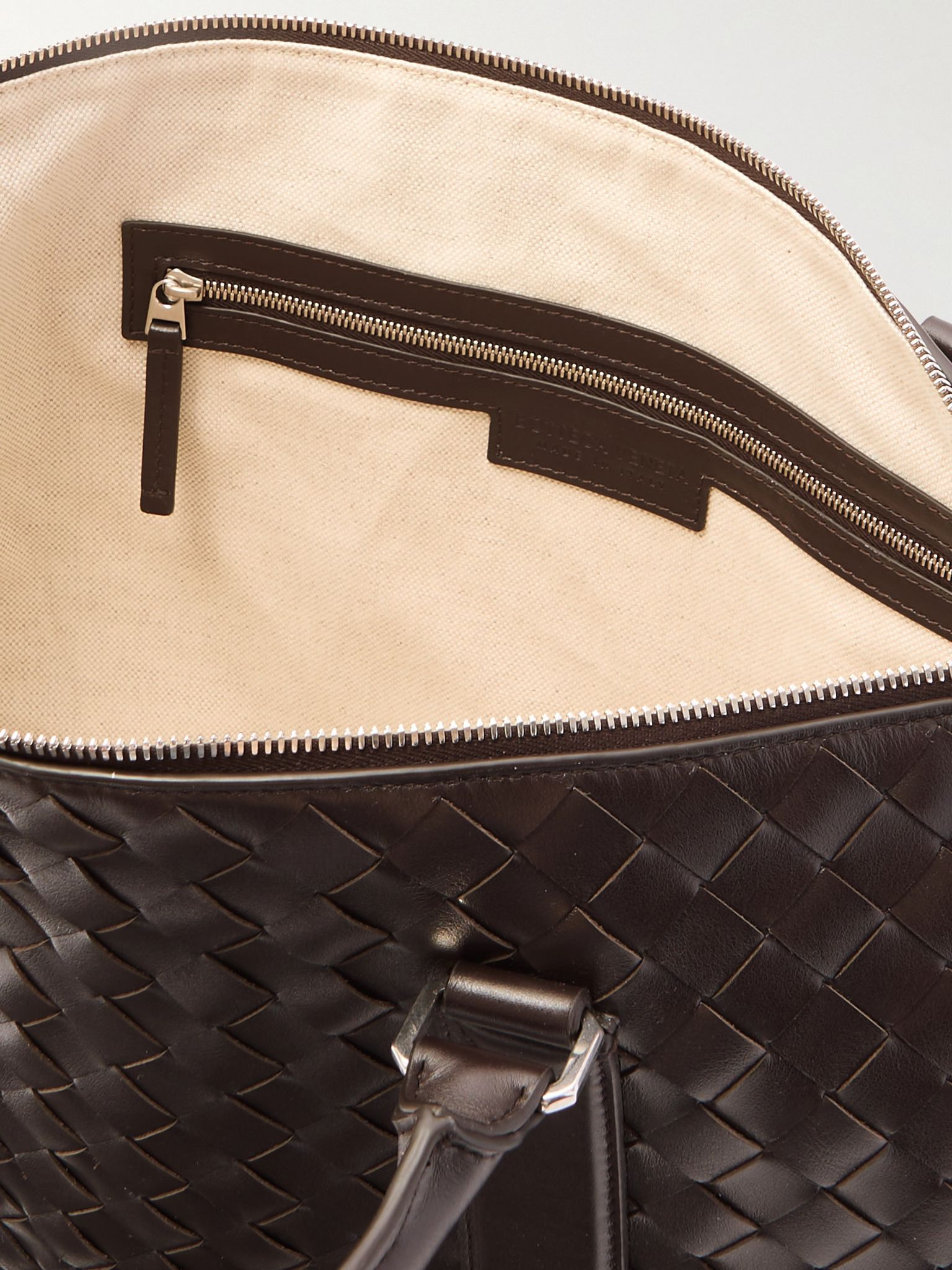 Soft Intrecciato Leather Weekend Bag Brown - 5