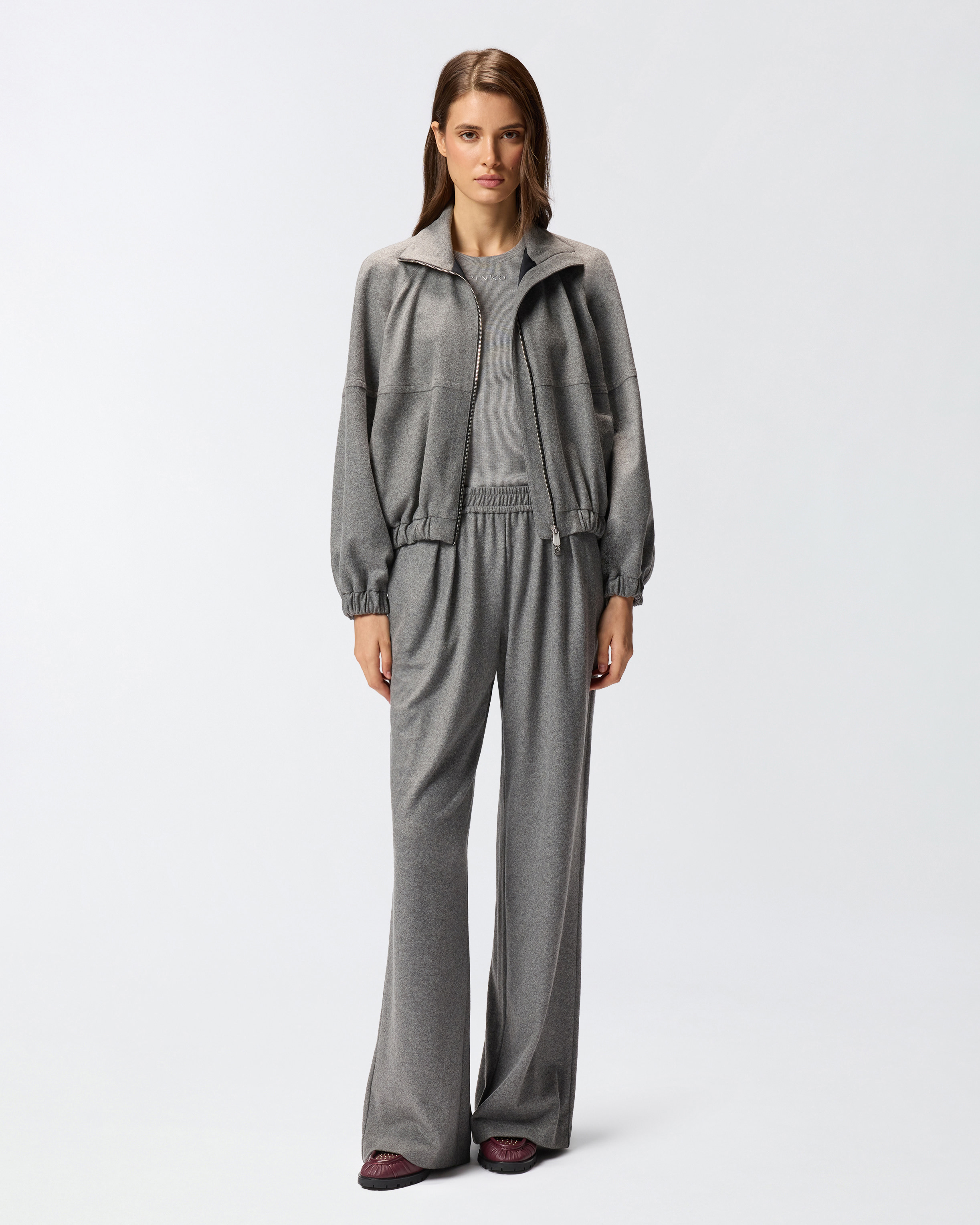 LONG WIDE-LEG WOOL-BLEND TROUSERS - 2