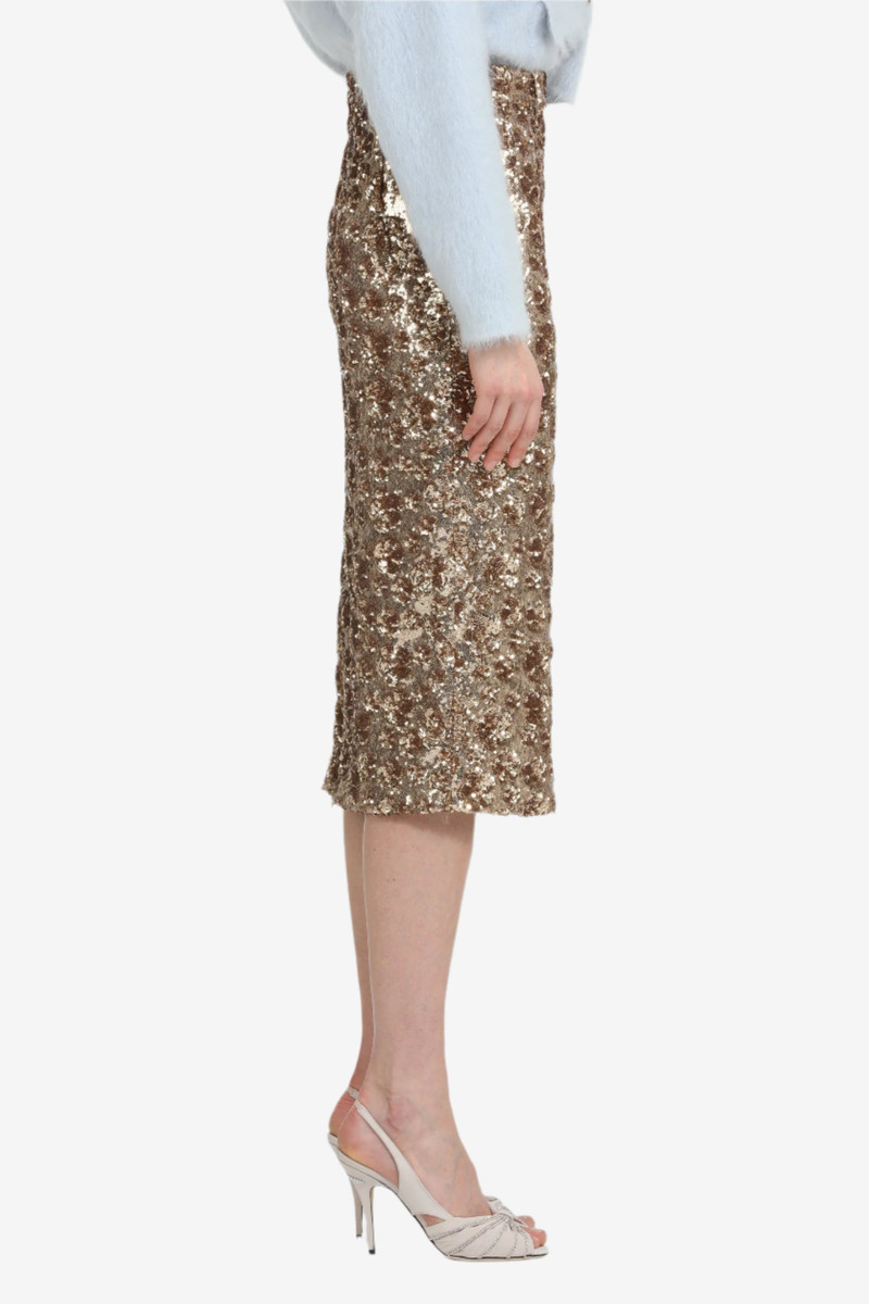 PENCIL SKIRT WITH SEQUIN FABRIC 3