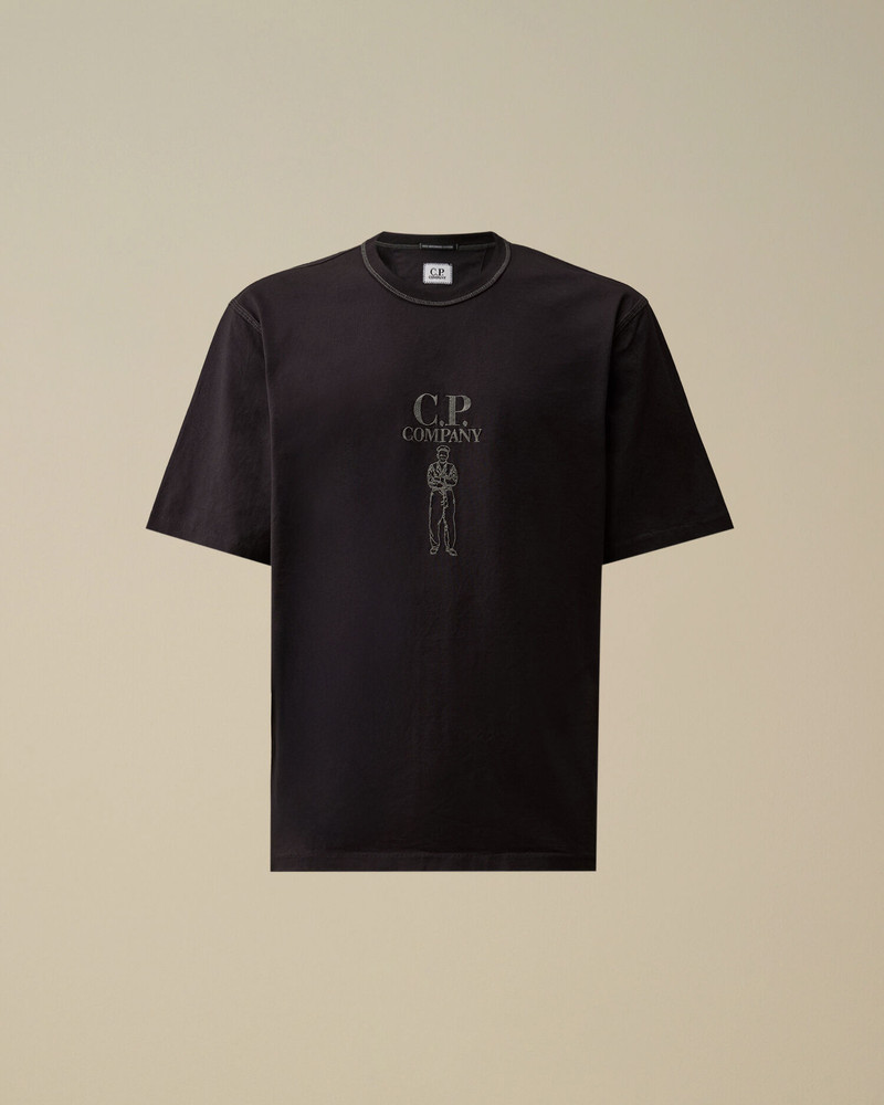Mercerized Jersey 30/2 Twisted Short Sleeve Logo T-Shirt 1