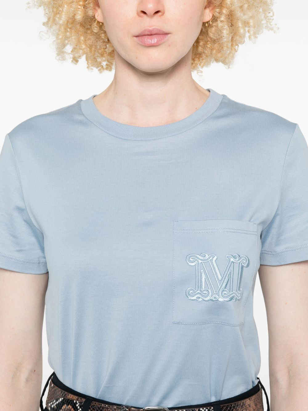 embroidered pocket T-shirt - 5