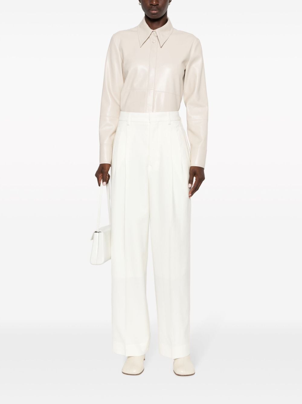high-waisted flared trousers - 2