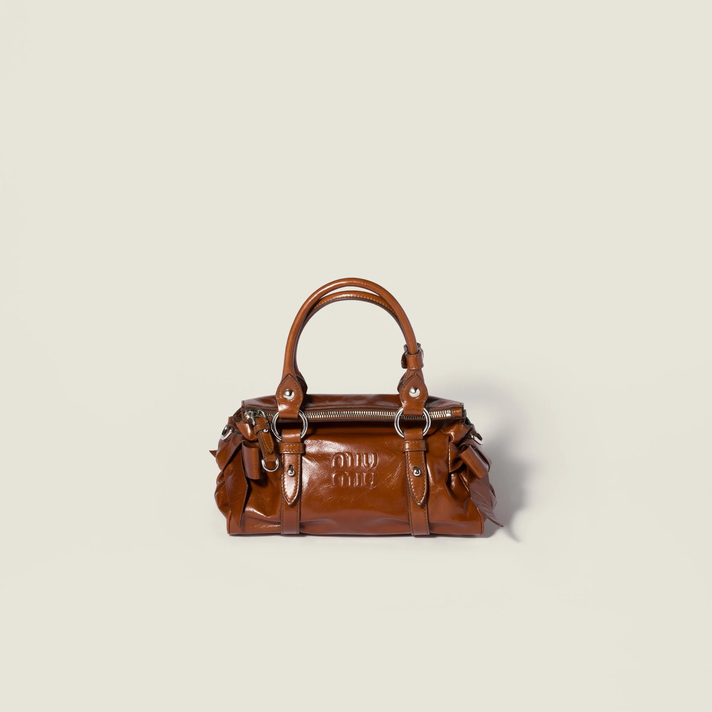 Shiny leather handbag - 1