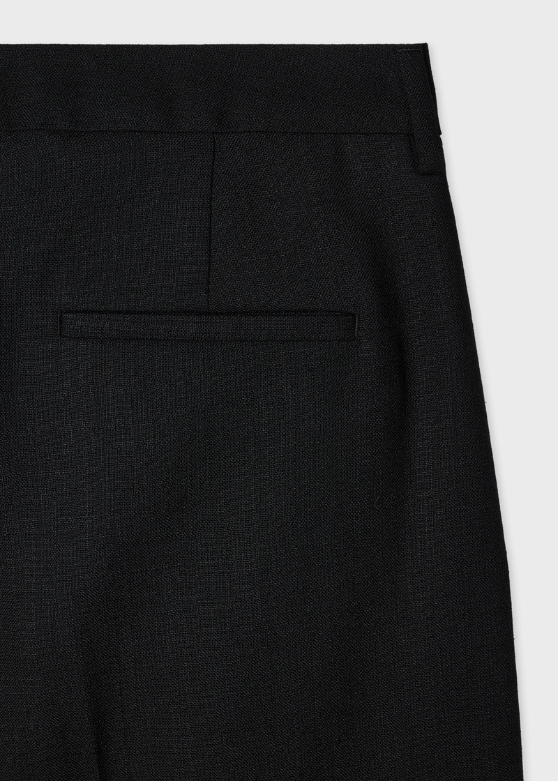 Paul Smith Women's Black Wide-Leg Slub-Wool Trousers outlook