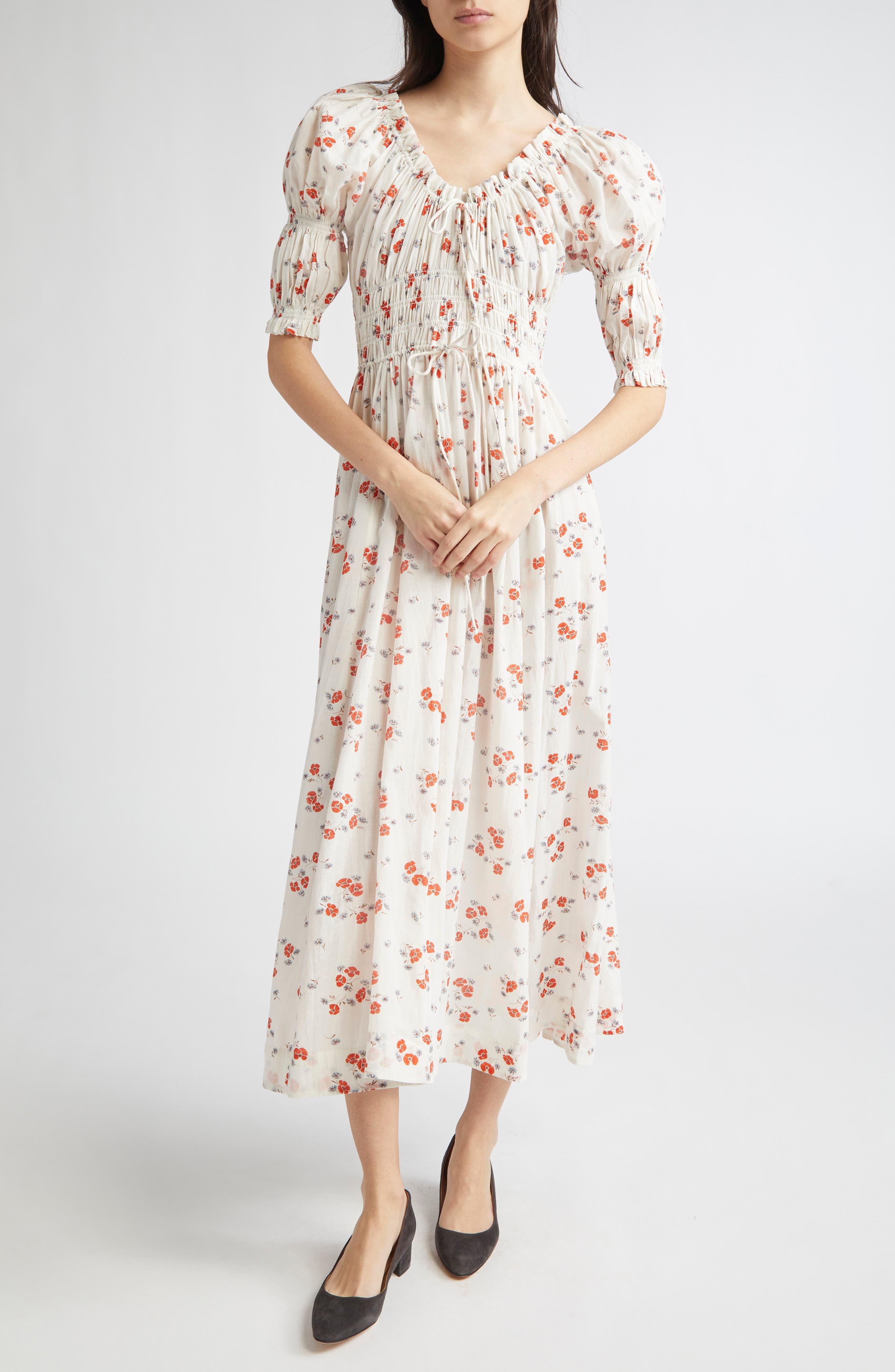 DÔEN Ischia Floral Convertible Midi Dress in Poppy Field at Nordstrom - 5