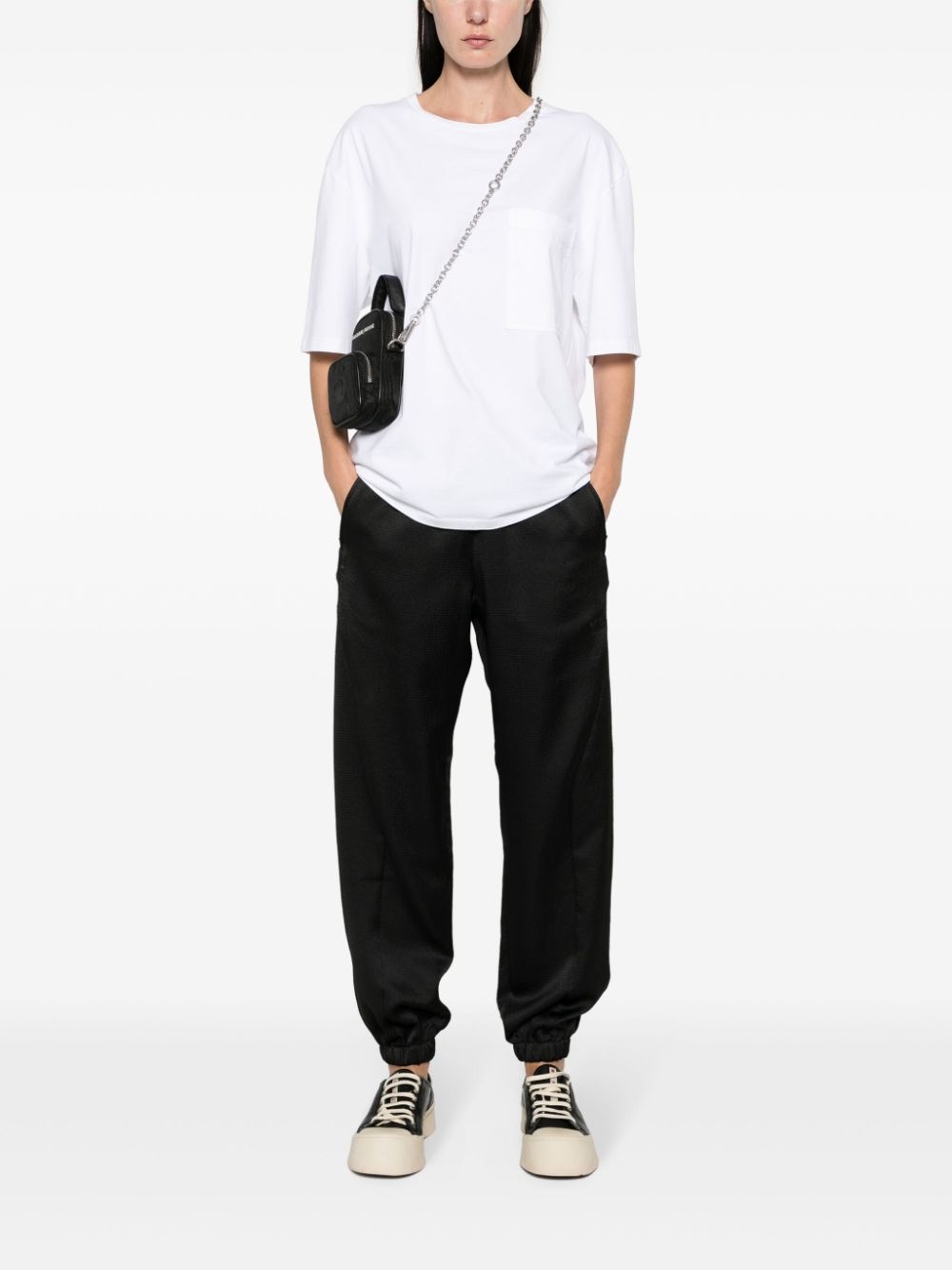 logo-print seersucker track pants - 2