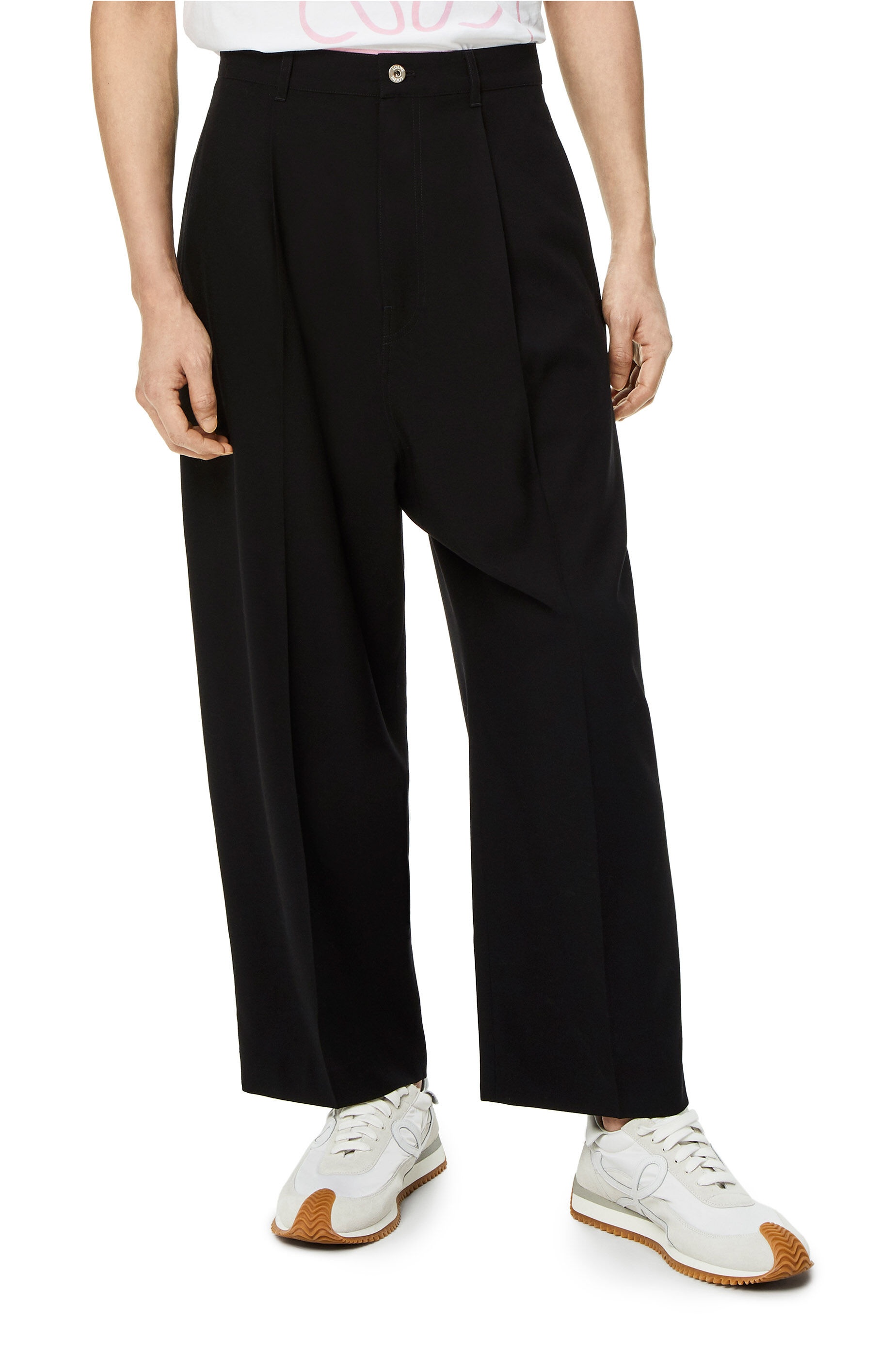 Single pleat trousers in wool - 3