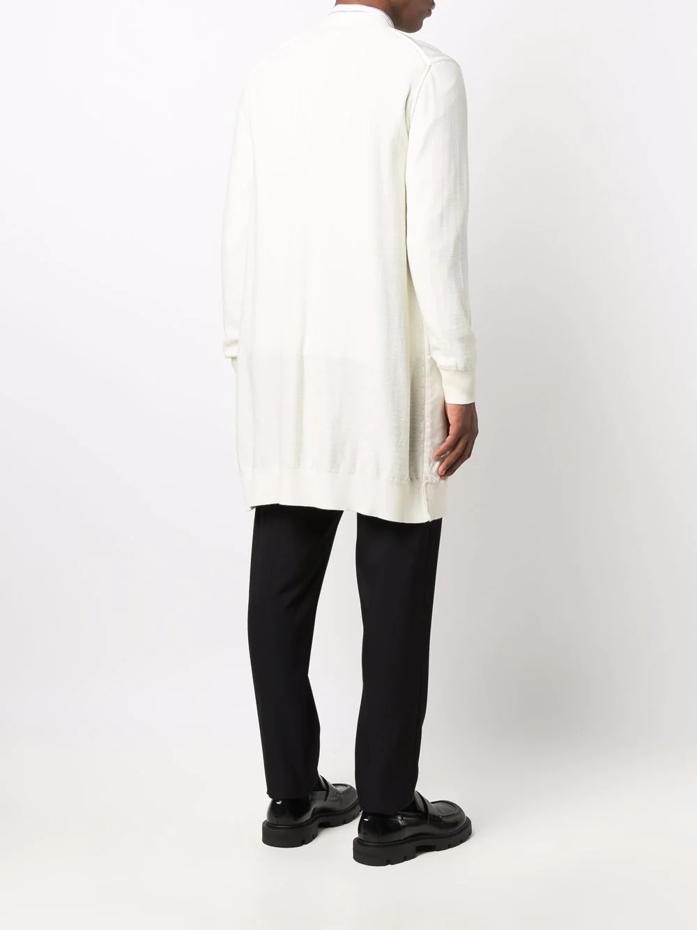 longline wool cardigan - 4