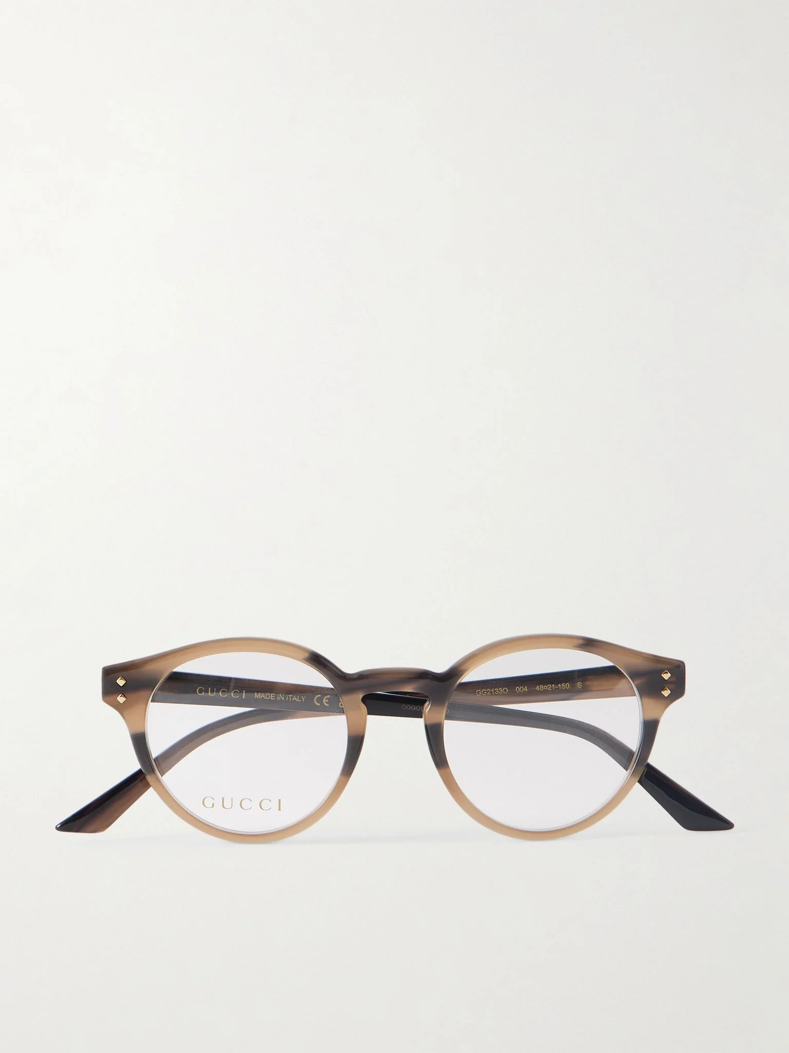 Panthos Round-Frame Acetate Glasses Brown - 1