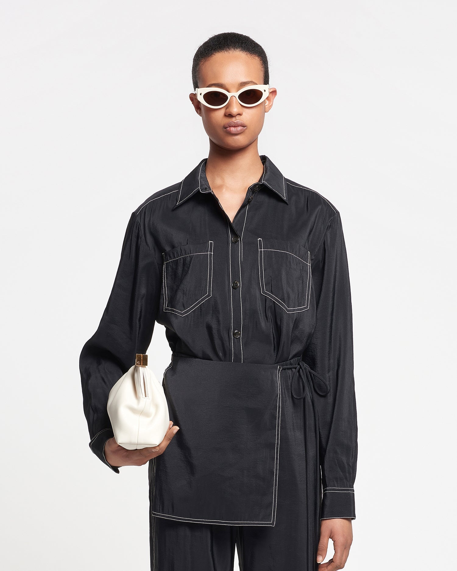 Glass Poplin Shirt Dress - 2