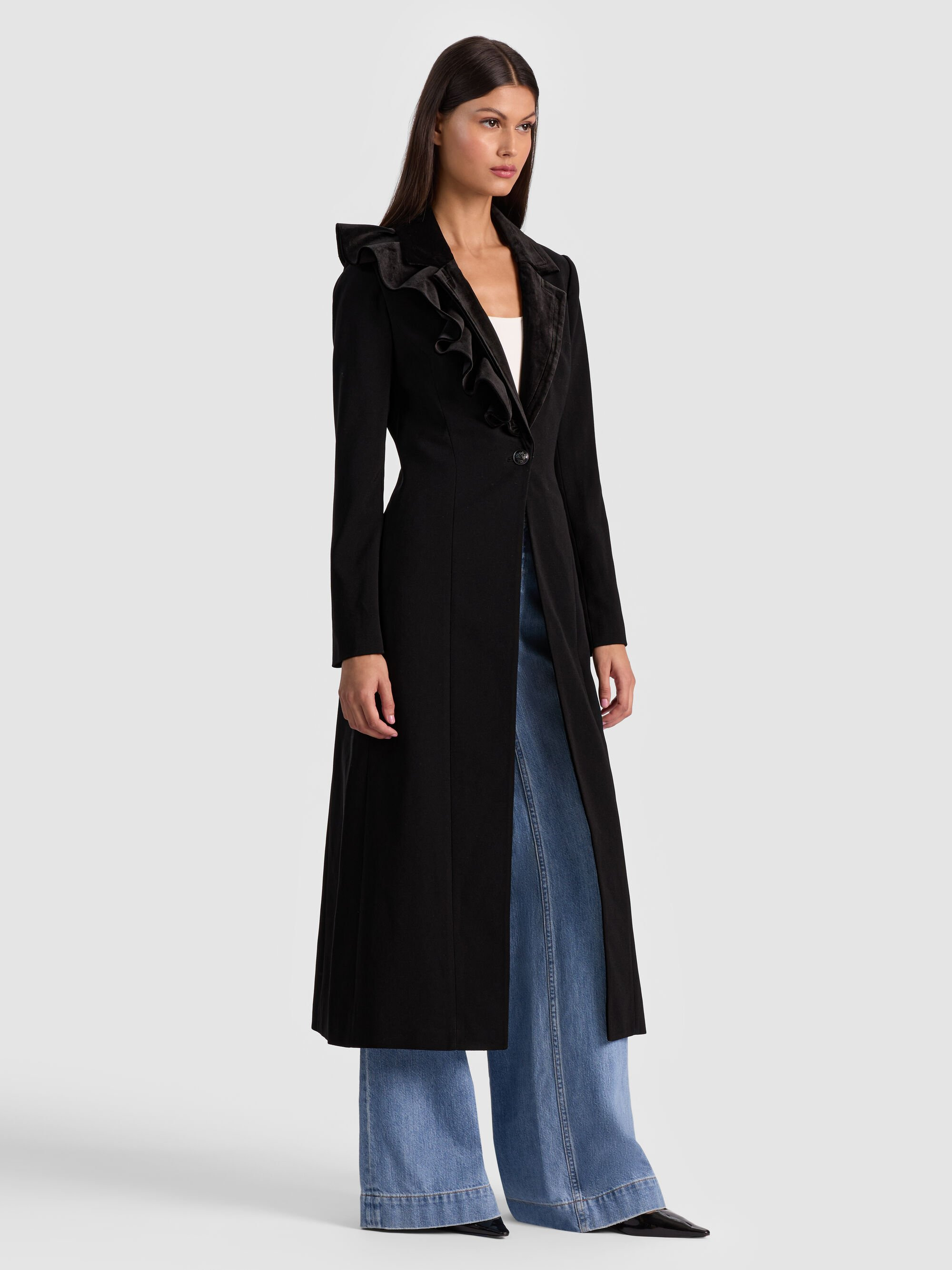 FAIE SLIM RUFFLE MAXI BLAZER - 2