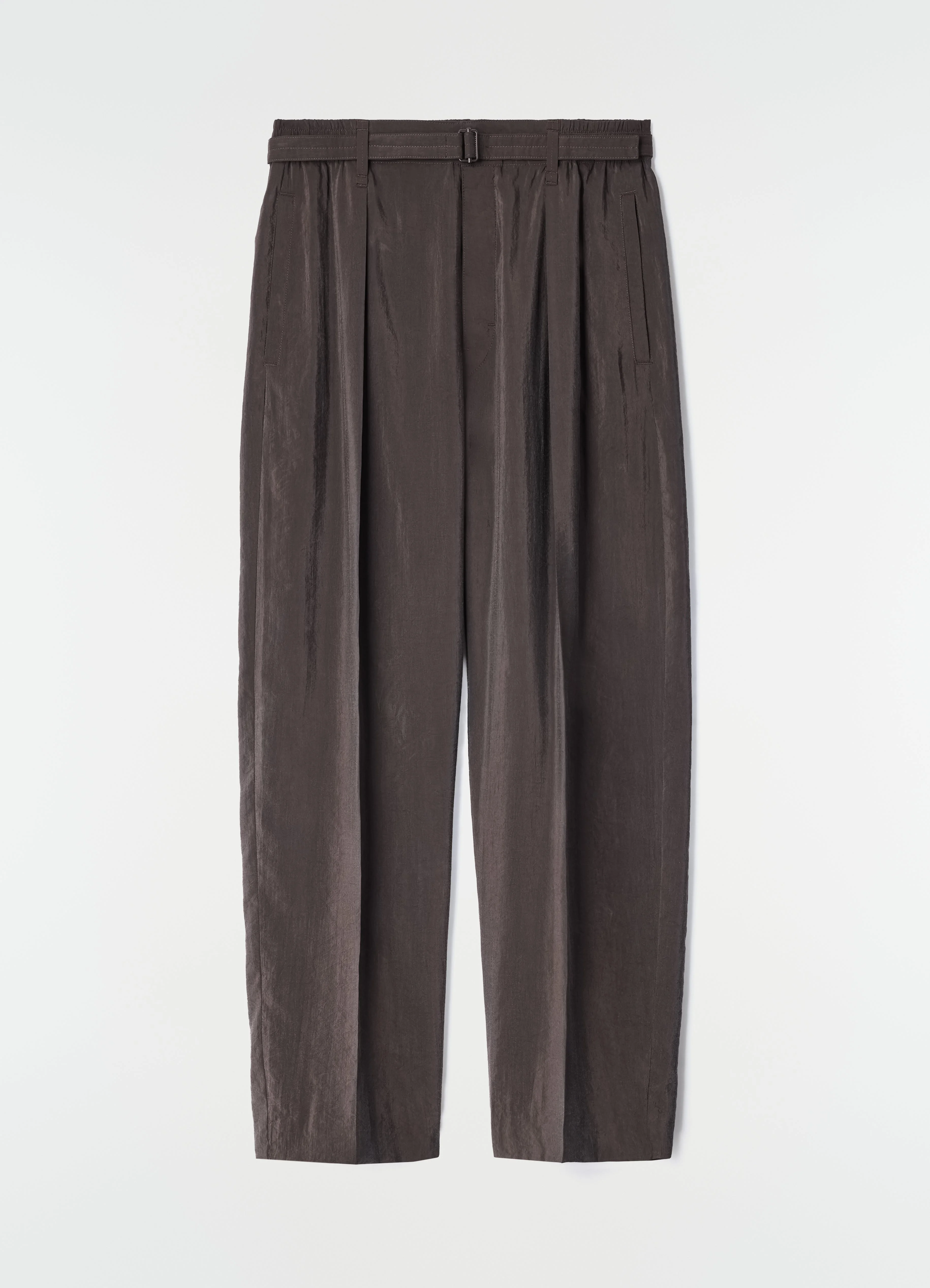 BELTED RELAXED PANTS IN DRY SILK - 1