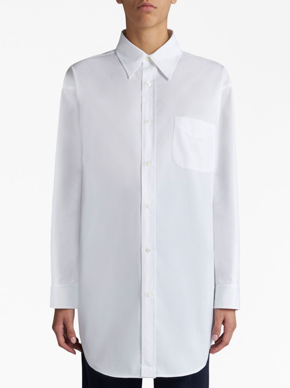 Pegaso motif-embroidered cotton shirt - 2