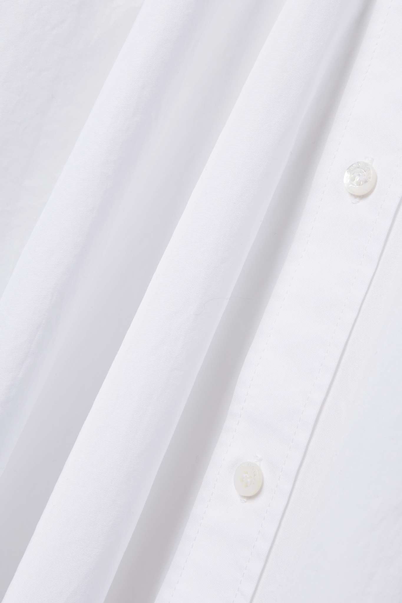 Oversized asymmetric cotton-poplin shirt - 4