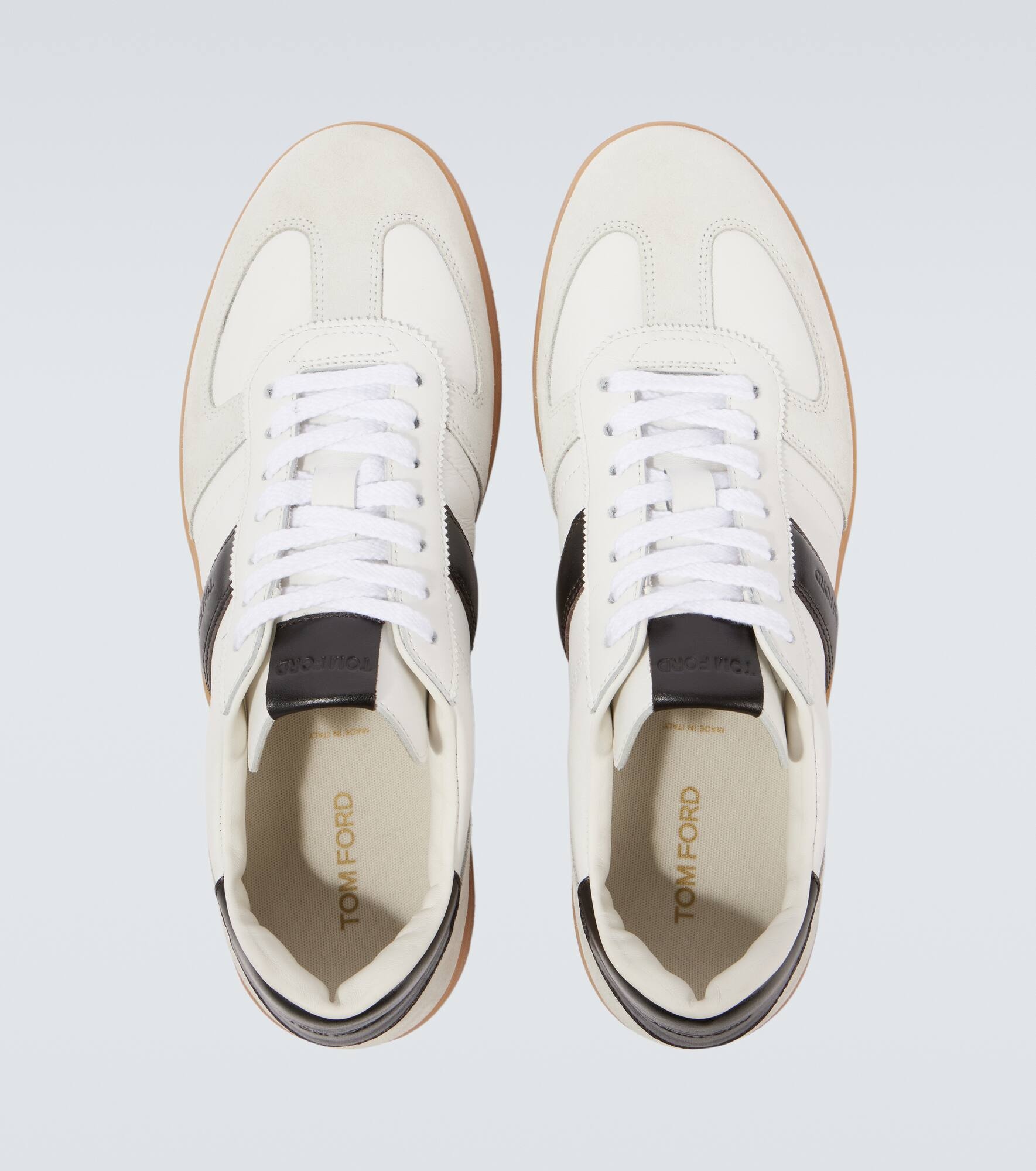 Archer suede-trimmed leather sneakers - 4