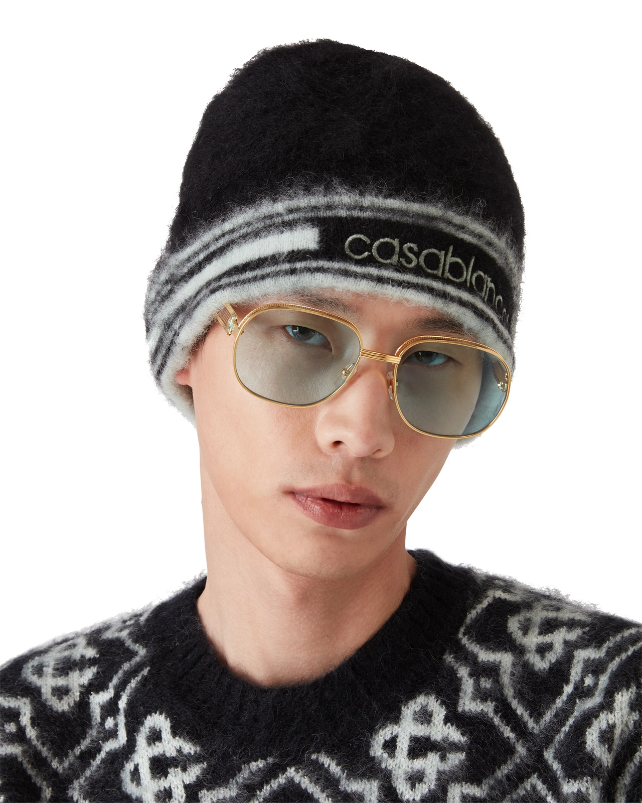 Stripe Mohair Beanie | Casablanca Paris - 3