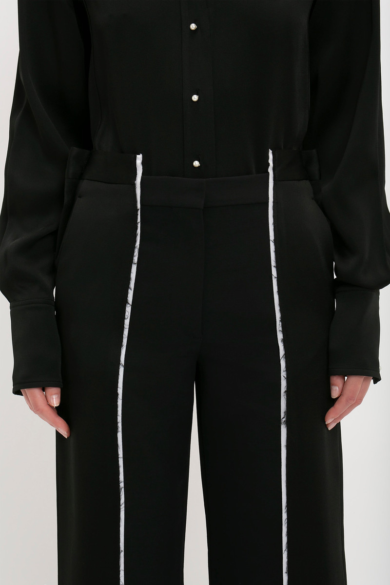 Straight Leg Deconstructed Trouser In Black 5