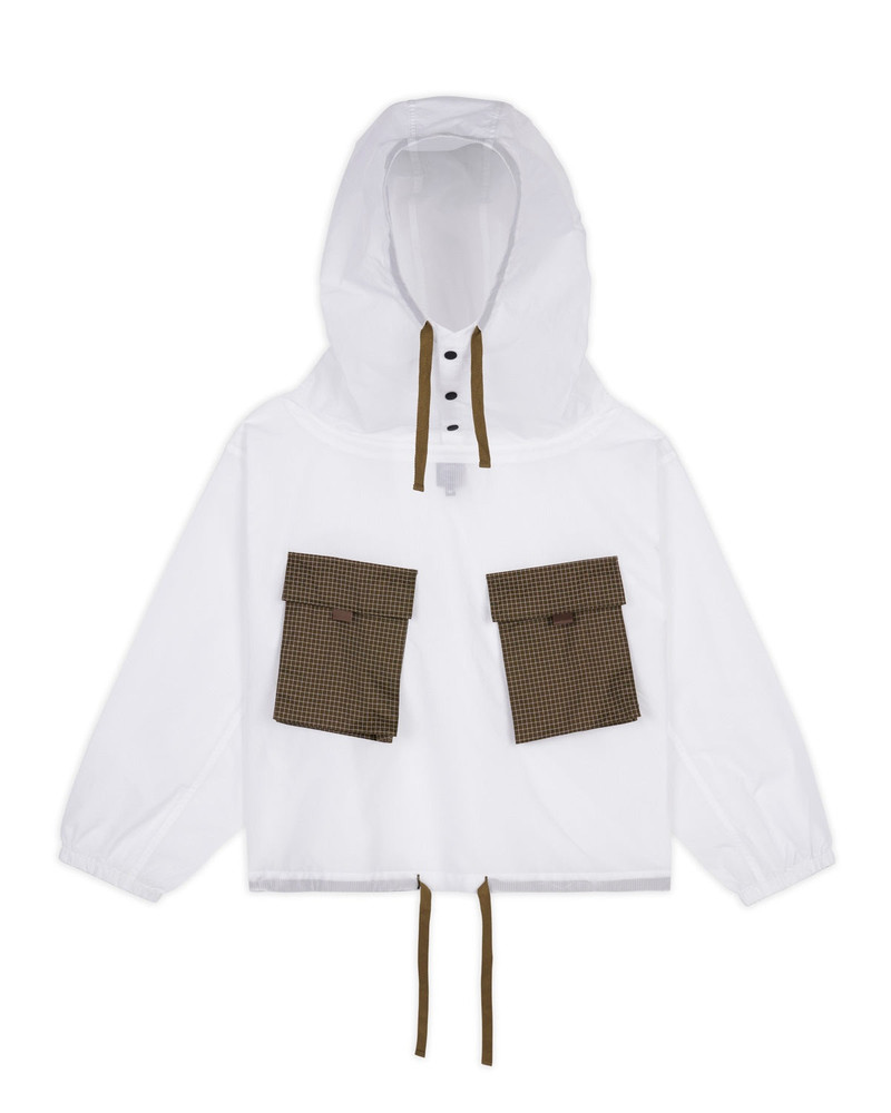 Translucent Military Smock Jacket - White 1