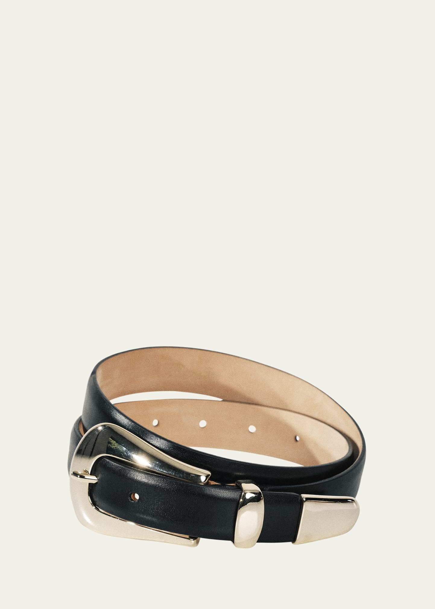 Colette Gold-Tone Buckle Leather Belt - 1