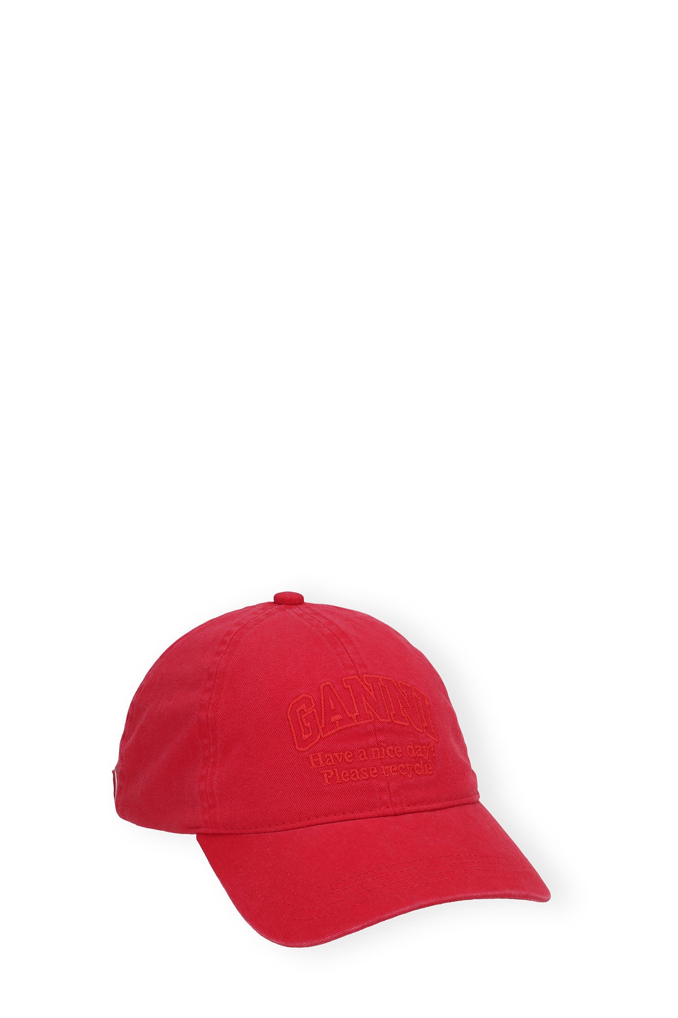 RED EMBROIDERED LOGO CAP - 1