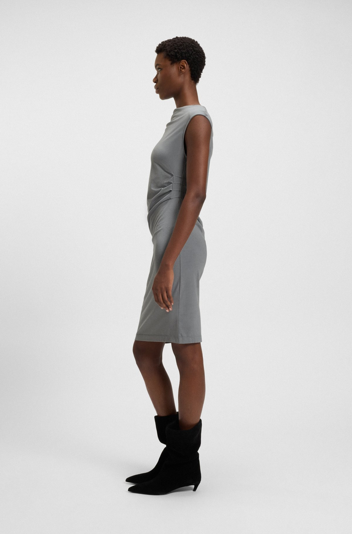 DRESS WITH ASYMMETRIC NECKLINE - 3