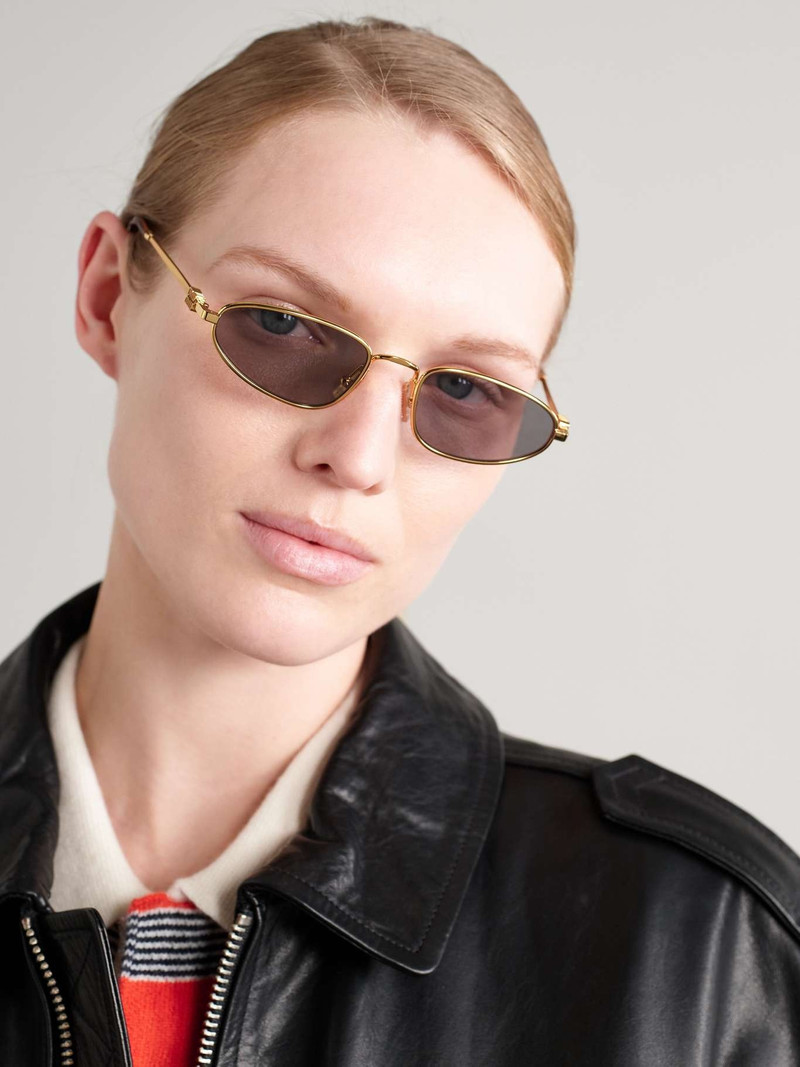 Miu Miu Oval-frame gold-tone sunglasses Gold outlook
