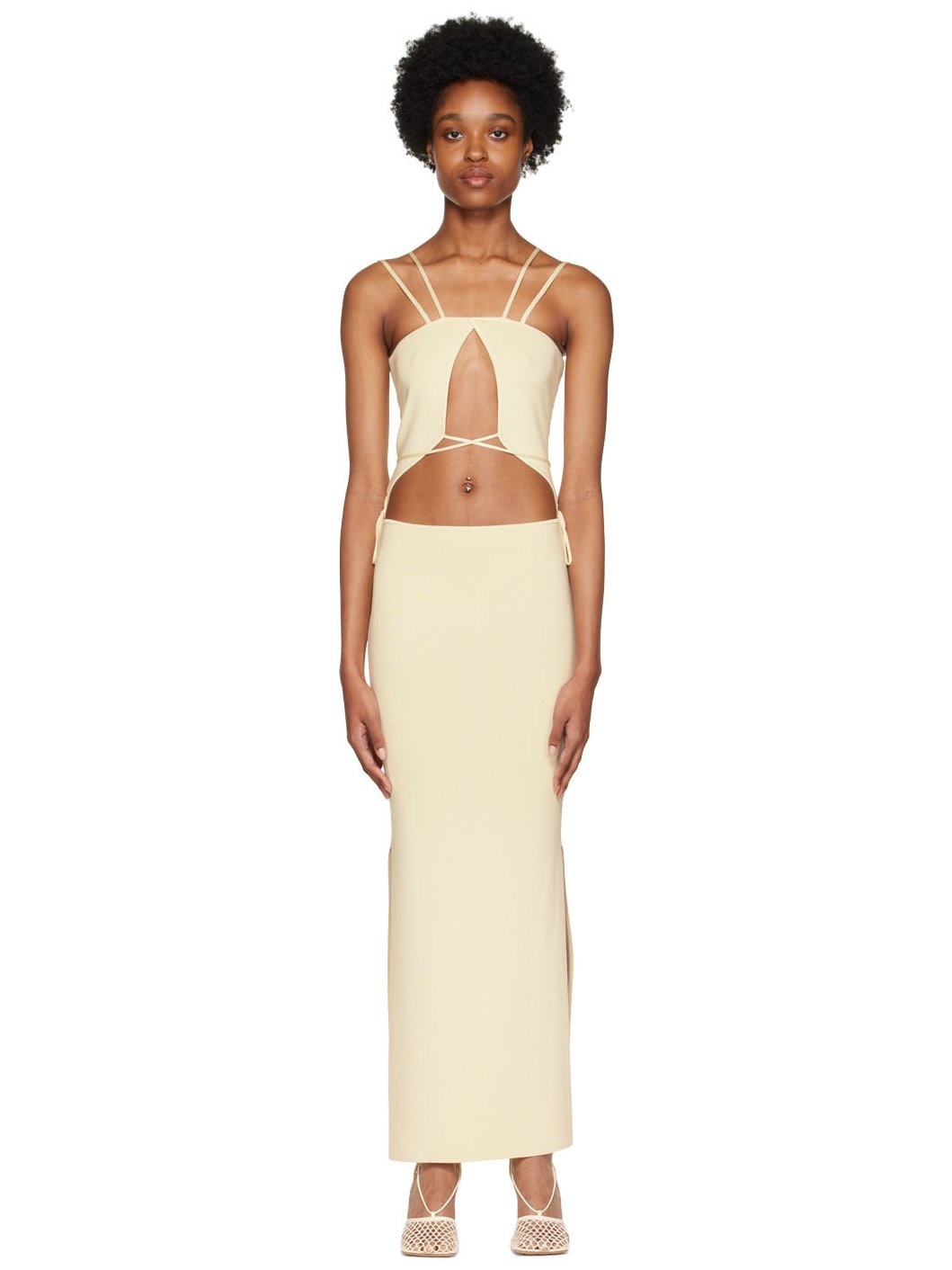 Off-White Cutout Midi Dress - 1