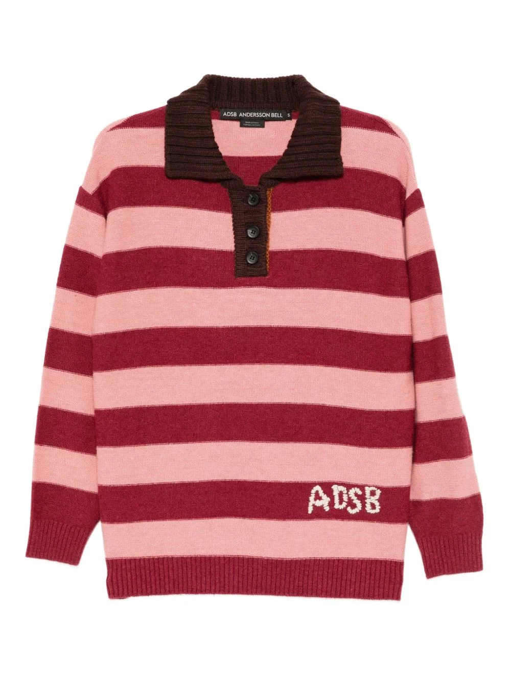 logo-embroidered striped polo top - 1