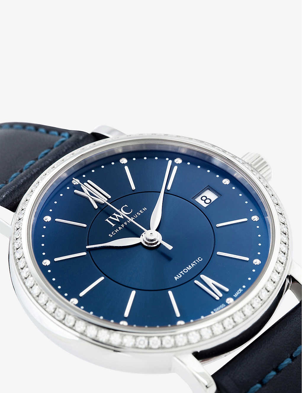 IW458111 Portofino stainless-steel, diamond and leather automatic watch - 2