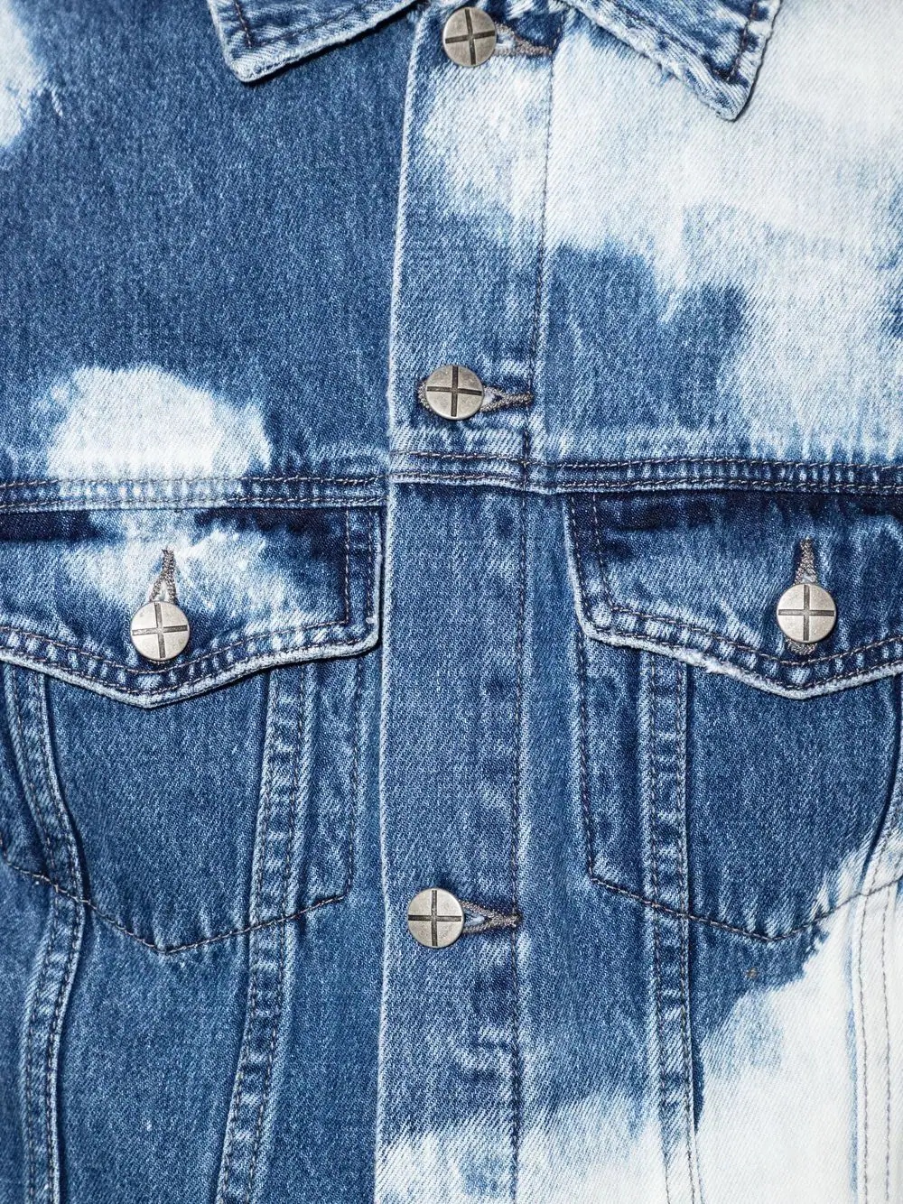 sky-print denim jacket - 4