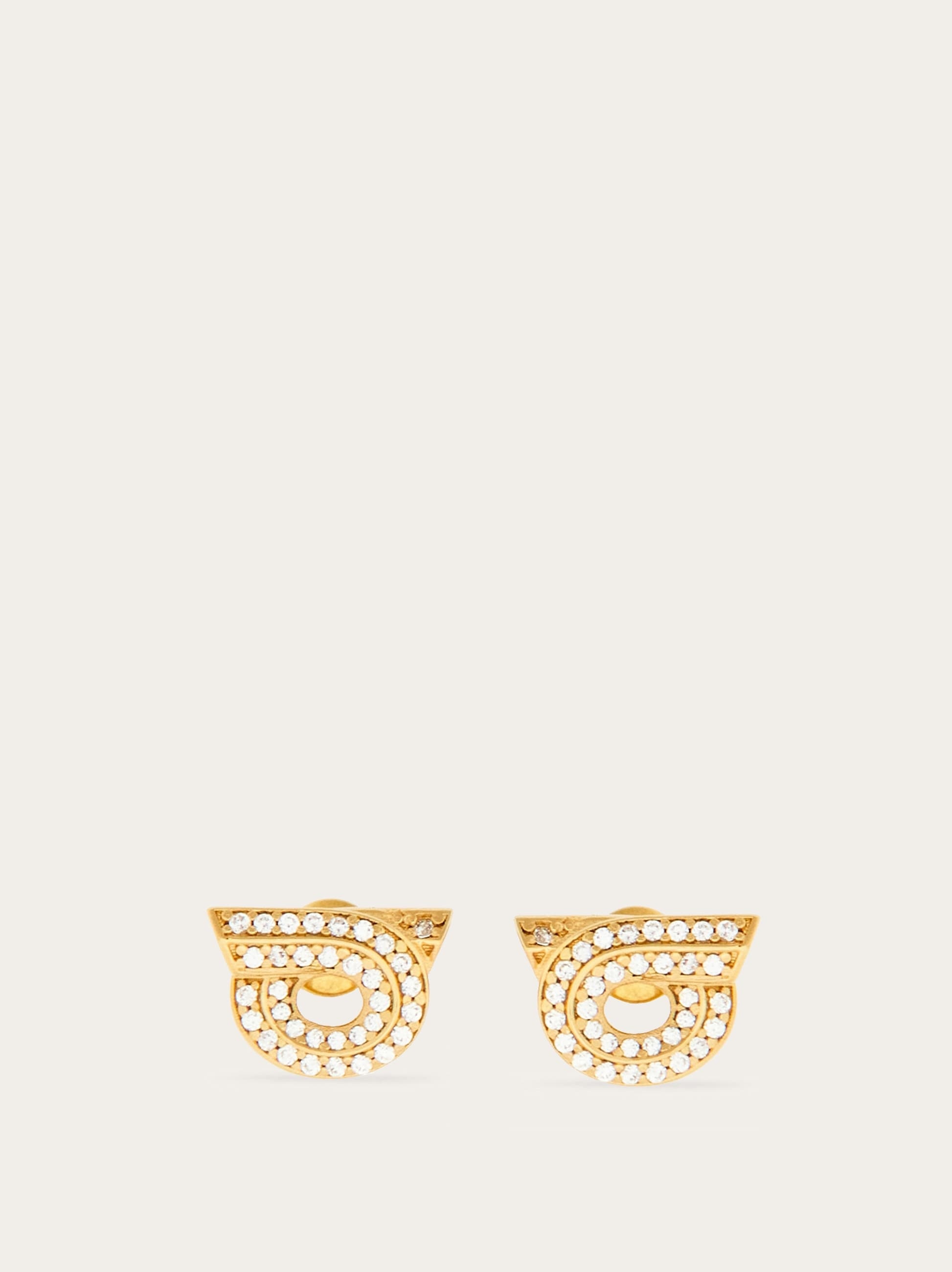 Gancini earrings with rhinestones - size 14 - 1