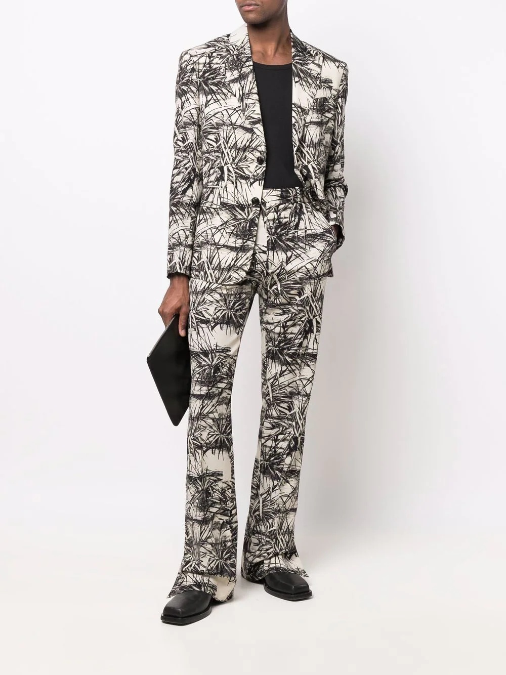 graphic-print flared trousers - 2