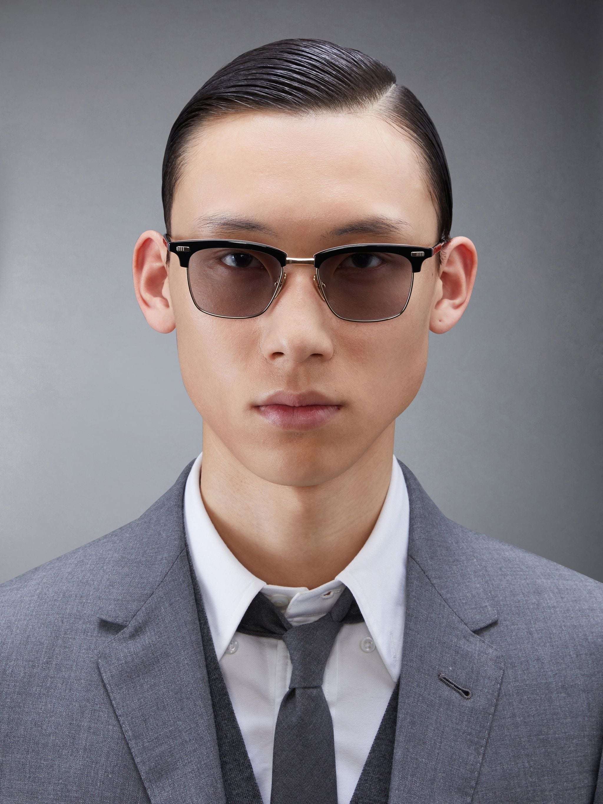 RECTANGULAR SUNGLASSES IN ACETATE AND TITANIUM - 2
